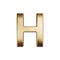 3d render of golden alphabet letter simbol - H