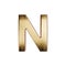 3d render of golden alphabet letter simbol - N