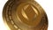 3D Render Golden Ethereum Name Service ENS  Cryptocurrency Coin Symbol Close up