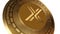 3D Render Golden Immutable X IMX Cryptocurrency Coin Symbol Close up