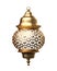 3d render, golden lantern, magical lamp, tribal arabic decoration, arabesque design, Ramadan Kareem, isolated object on