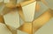 3d render, golden modern shattered wall texture, random clusters digital illustration, abstract geometric background