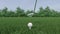 3d render Golf club hits a golf ball