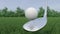 3d render Golf club hits a golf ball