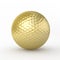 3d render Golfball gold (clipping path)