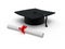 3d render Graduation cap (clipping path)