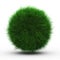 3d render of green grass ball