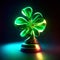 A 3d render of a green shamrock on a pedestal generative AI