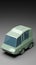 3d render green small cartoon car on a gray