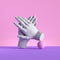 3d render, hands isolated on pink background. Applause gesture. Minimal fashion concept, mannequin body parts.