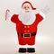 3D render of happy chubby Santa Claus isolated