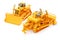 3d render heavy duty construction bulldozer vehicle tractor