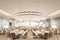 3d render of hotel restaurant dinner room