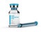 3d render of hyaluronic acid vial and syringe