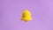 3d render icon of yellow notification bell isolated on pastel pink background. Social media notice event reminder. 3d