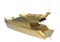 3D render illustration of a golden yacht