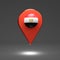 3D render Illustration. Map pointers with flag Egypt