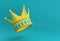 3D Render Illustration Turquoise Crown isolated on Color Background