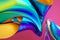 3d render, iridescent holographic foil, folded cloth, abstract fashion background, ultraviolet, multicolor textile, vivid colors