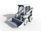 3D render - Isolated small digger tractor