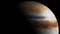 3D Render of Jupiter close up on dark space background. Elements of this image furnished by NASA