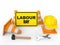 3D render of Labour day sign board