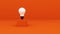 3d render. light bulbs on orange podium. Mock up for your product