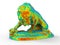 3D render - lion statuette rainbow colored