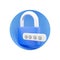 3D render lock password icon. 3D render security password icon on white background. 3D render password icon