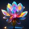 3d render of lotus flower isolated on black background. Beautiful flower. generative AI