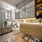 3d render luxury bathroom