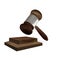 3d render magistrates gavel and block