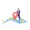 3d render Map location pin with businessman icon, Map location, navigation with man 3d renderin icon on white background