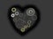 3D render mechanical heart made of gears and spare parts with copyspace