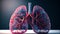 3D render of medical illustration of lungs