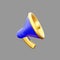 3d render megaphone, speaker, broadcast, share icon. 3d colorful illustration. 3D rendering megaphone icon on gree