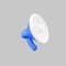 3d render megaphone, speaker, broadcast, share icon. 3d colorful illustration. 3D rendering megaphone icon on white