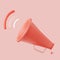 3D render Megaphone speaker or loudspeaker notification. Marketing time concept