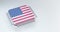 3d render of microchip or semiconductor chip with countries flag for supply chain concept