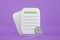 3d render of minimal checklist detail or notebook with empty checkbox on purple background