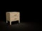 3d render model of Modern bedside wooden chest of drawers in black background
