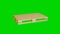 3d render model of a wooden pallet rotates on a green screen