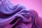 3d render, modern abstract wallpaper with curvy pink violet translucent film ruffles, layers and folds. Generative AI.