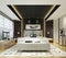 3d render of modern hotel room