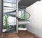 3D render of modern house building interior