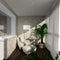 3D render modern interior of verandah