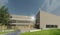 3d render of modern library, exterior