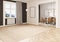 3d Render of modern livingroom with empty space