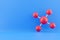 3d render molecule. 3d rendering molecule. 3d render red molecule illustration