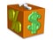 3D render money, casino, stock illustration